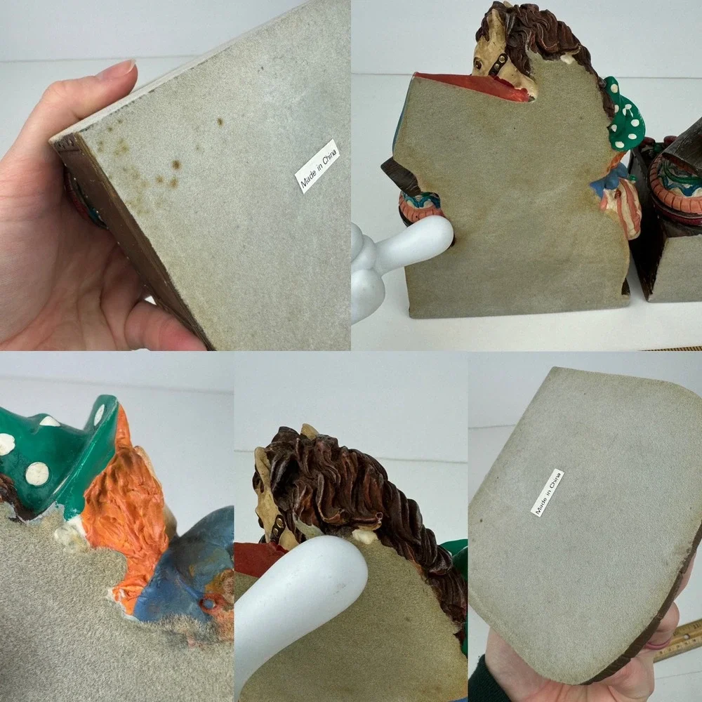 Clown Horse Toy Box Drums Kite Train Nursery Child Baby Room Decorative Bookends